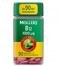 Моллерс (Mollers) B12 1000 мкг — вітамін B12 для нервової системи, імунітету та енергії, 90 таблеток