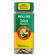 Моллерс (Mollers) Залізо 50 мг + Вітамін C 60 мг — для енергії, імунітету та зменшення втоми, 90 таблеток