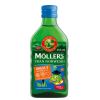 Mollers Omega-3, Моллерс Тран, рыбий жир с фруктовым вкусом, 250 мл – омега-3 для сердца, мозга и иммунитета