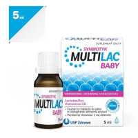 Мультілак Multilac  Baby Synbiotic краплі пробіотик + пребіотик 5 мл — для мікрофлори кишечника, для немовлят і дітей