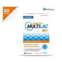 Мультілак Multilac 60+ Synbiotic капсули пробіотик + пребіотик 20 шт — для людей 60+, мікрофлора кишечника, після антибіотиків
