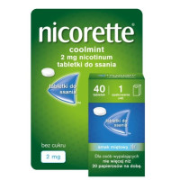 Nicorette Никоретте Coolmint 2 мг пастилки для рассасывания от курения, никотин 2 мг, никотинозаместительная терапия, средство от никотиновой зависимости, уменьшение тяги к сигаретам, мятный вкус, без сахара, 40 шт