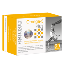 Simildiet Omega-3 Plus, нутрицевтик с Омега-3 и витаминами E, D3 и K2, 60 капсул