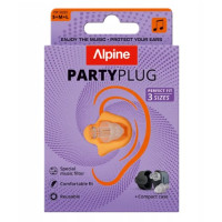 Alpine PartyPlug Transparent — музичні беруші 19 дБ, захист слуху на концертах, фестивалях і вечірках, 3 розміри (S/M/L)