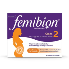 Фемибион 2 для беременных с 13 недели - DHA Омега-3, фолиевая кислота 400 мкг + L-метилфолат, железо и витамины, Femibion ​​2, 56 таблеток + 56 капсул