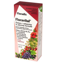 Флорадікс Floradix Floravital 250 мл рідке залізо з вітамінами B1 B2 B6 B12 C для енергії та кровотворення