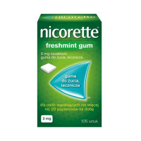 Жувальна гумка від куріння Нікоретте Фрешмінт (Nicorette Freshmint) 2 мг — нікотинозамісна терапія, 105 шт