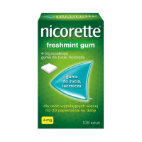 Нікотинова жувальна гумка з м’ятним смаком Нікоретте Фрешмінт (Nicorette Freshmint gum) 4 мг — нікотинозамісна терапія, 105 шт